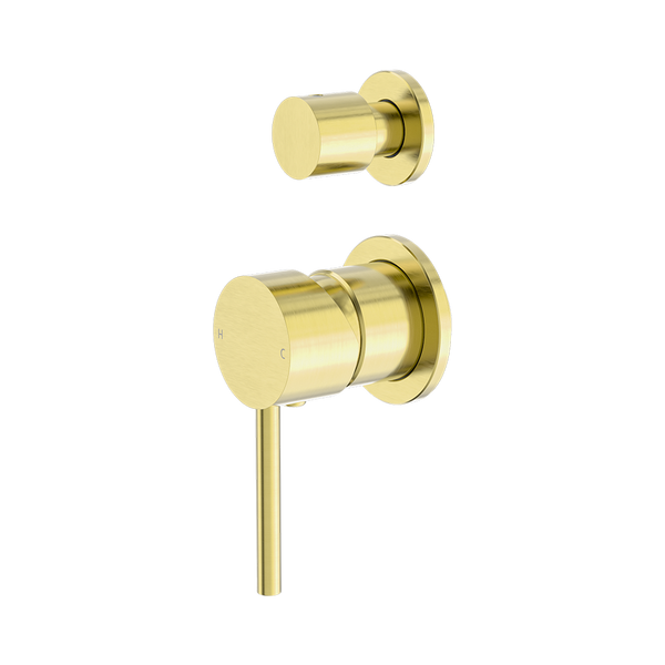 Nero Dolce Shower Mixer with Divertor Separate Back Plate Brushed Gold