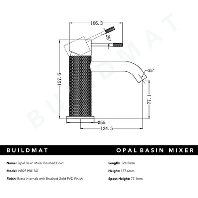 Opal Basin Mixer Brushed Gold