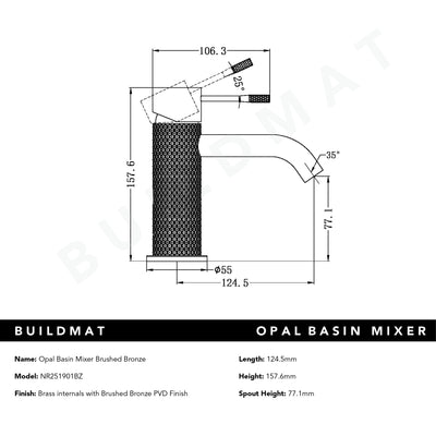 Opal Basin Mixer Brushed Bronze