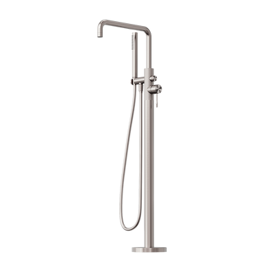 Nero Opal Free Standing Bath Mixer with Hand Shower Brushed Nickel
