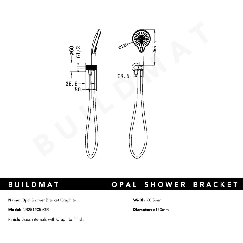 Opal Shower Bracket Graphite