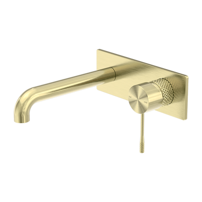 Opal Wall Basin/Bath Mixer 185mm Spout Brushed Gold