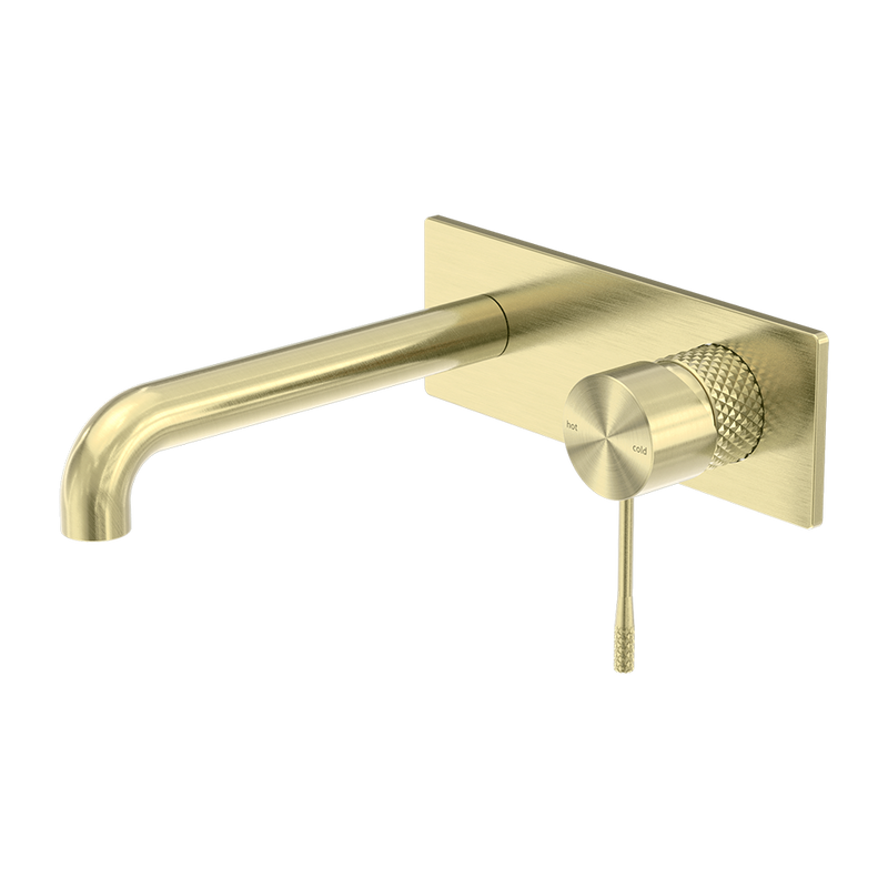Opal Wall Basin/Bath Mixer 185mm Spout Brushed Gold