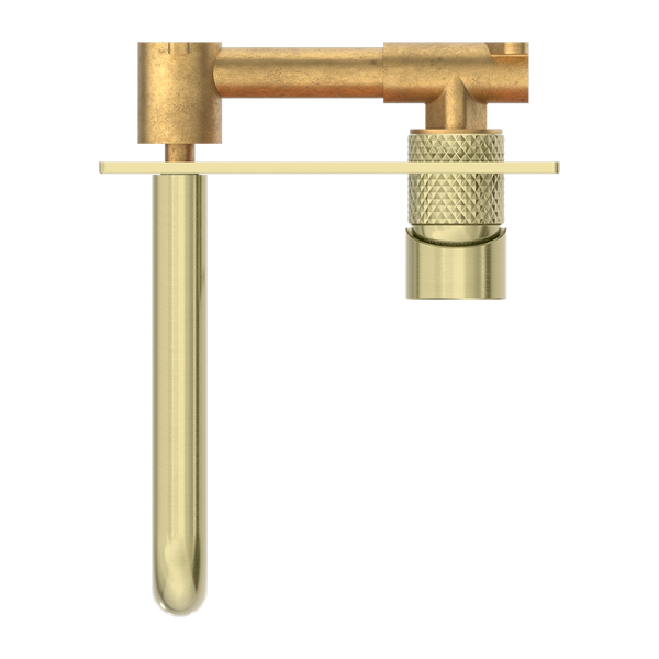 Nero Opal Wall Basin/Bath Mixer 185mm Spout Brushed Gold