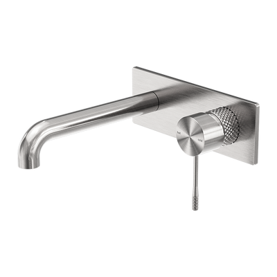 Opal Wall Basin/Bath Mixer 185mm Spout Brushed Nickel