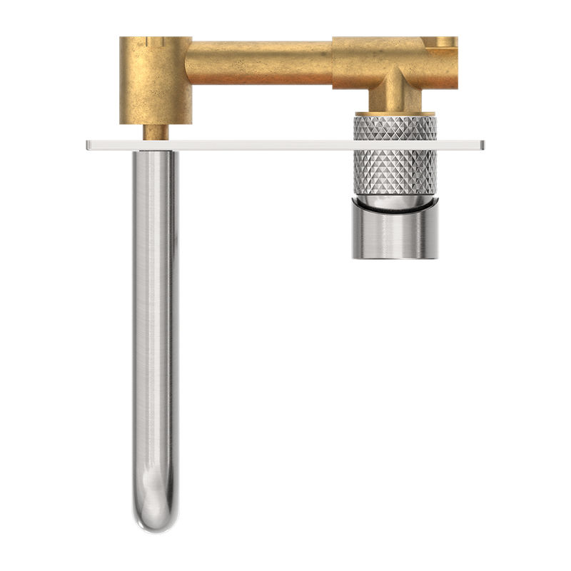Opal Wall Basin/Bath Mixer 185mm Spout Brushed Nickel