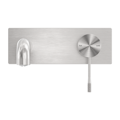 Opal Wall Basin/Bath Mixer 185mm Spout Brushed Nickel
