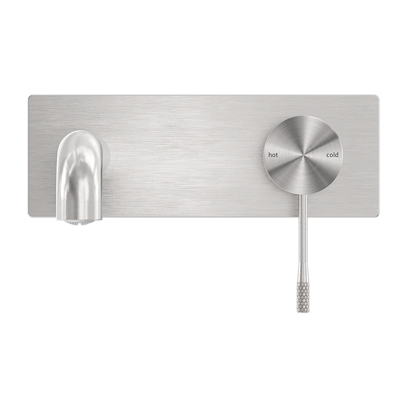 Opal Wall Basin/Bath Mixer 185mm Spout Brushed Nickel
