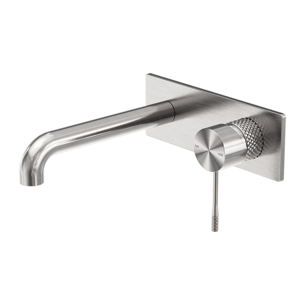 Nero Opal Wall Basin/Bath Mixer 120mm Brushed Nickel