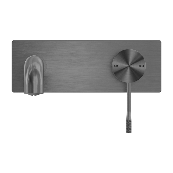 Nero Opal Wall Basin/Bath Mixer 185mm Spout Graphite