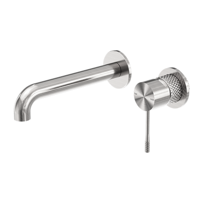 Opal Wall Basin/Bath Mixer 185mm Spout With Separate Back Plate Brushed Nickel