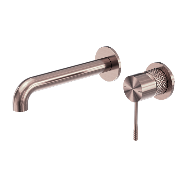 Nero Opal Wall Basin/Bath Mixer Separate Back Plate 120mm Brushed Bronze