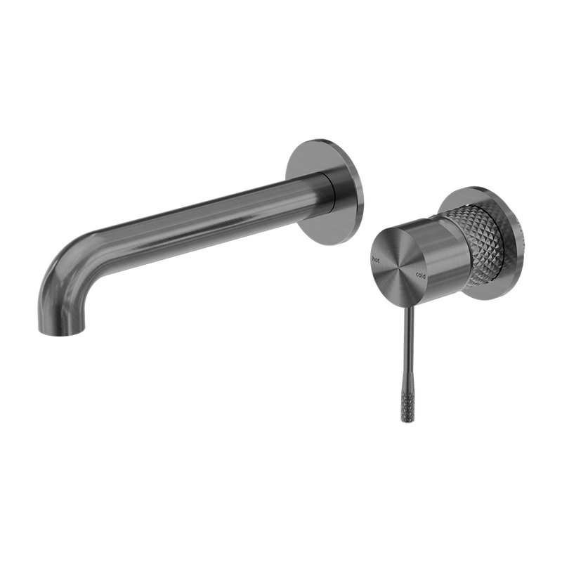 Opal Wall Basin/Bath Mixer 185mm Spout With Separate Back Plate Graphite