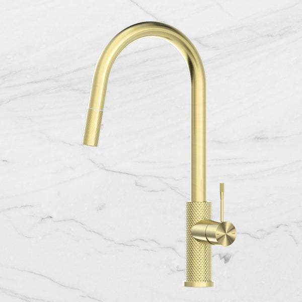 Nero Opal Pull-Out Sink Mixer Brushed Gold