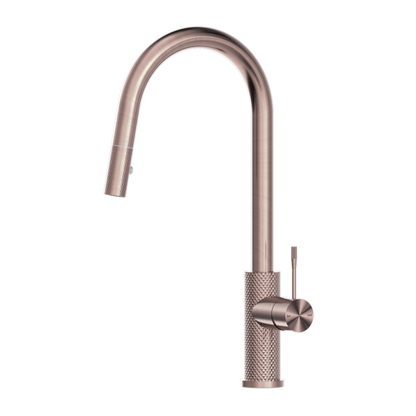 Nero Opal Pull Out Sink Mixer With Vegie Spray Function Brushed Bronze
