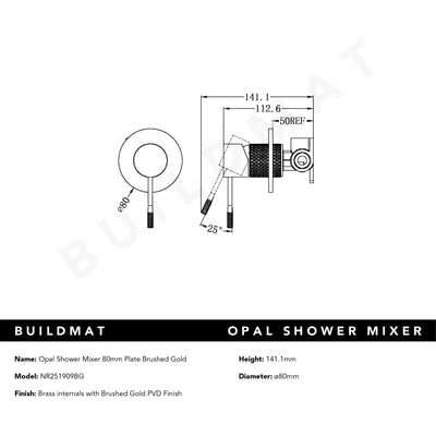 Opal Shower Mixer Brushed Gold