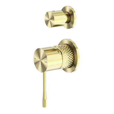 Opal Shower Mixer with Divertor Separate Plate Brushed Gold