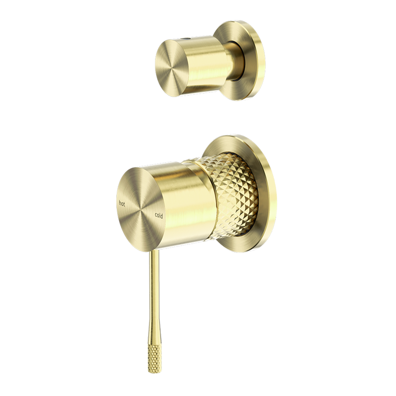 Opal Shower Mixer with Divertor Separate Plate Brushed Gold