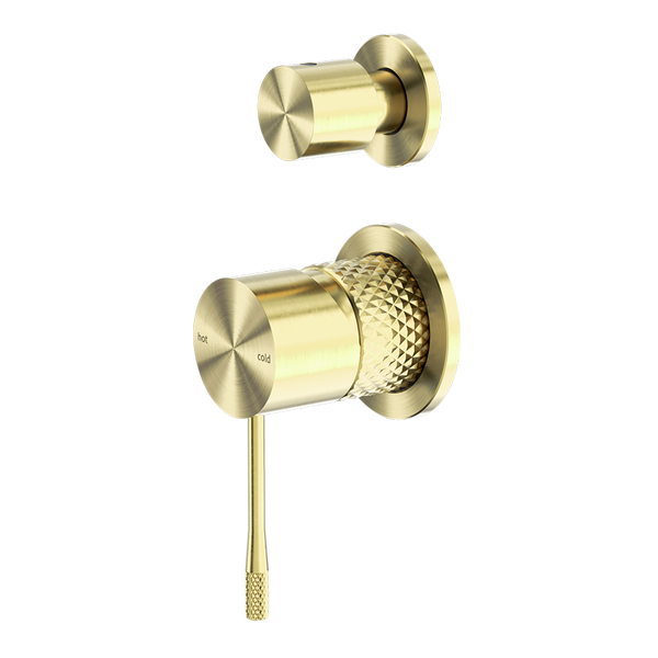 Nero Opal Shower Mixer with Divertor Separate Plate Brushed Gold