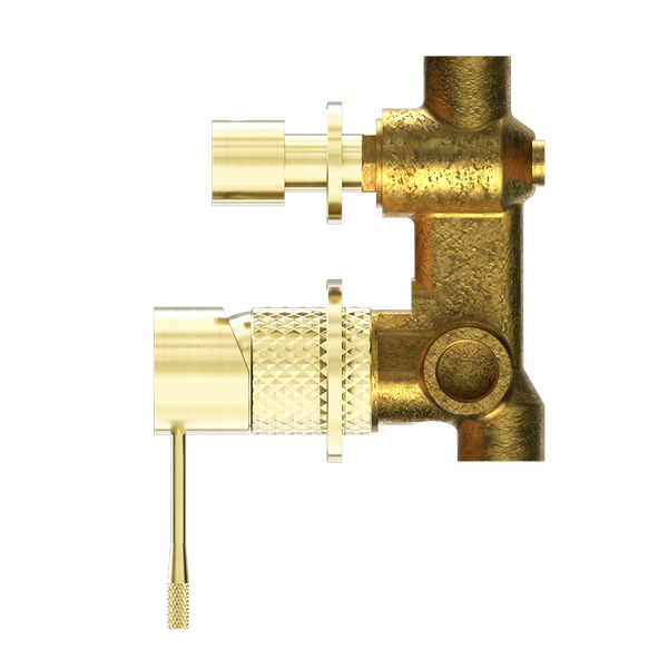 Nero Opal Shower Mixer with Divertor Separate Plate Brushed Gold
