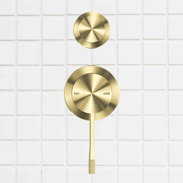 Nero Opal Shower Mixer with Divertor Separate Plate Brushed Gold