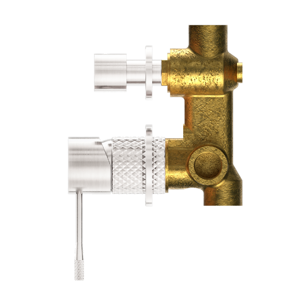 Nero Opal Shower Mixer with Divertor Separate Plate Brushed Nickel