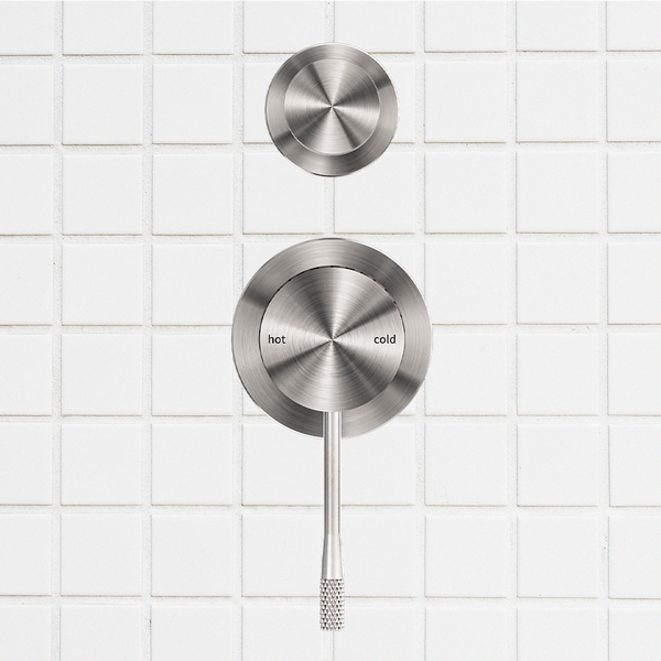 Nero Opal Shower Mixer with Divertor Separate Plate Brushed Nickel