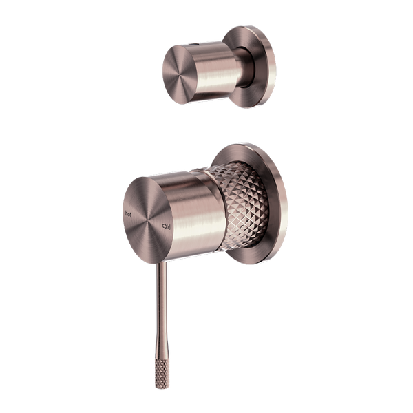 Nero Opal Shower Mixer with Divertor Separate Plate Brushed Bronze