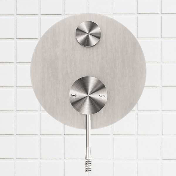 Nero Opal Shower Mixer with Divertor Brushed Nickel