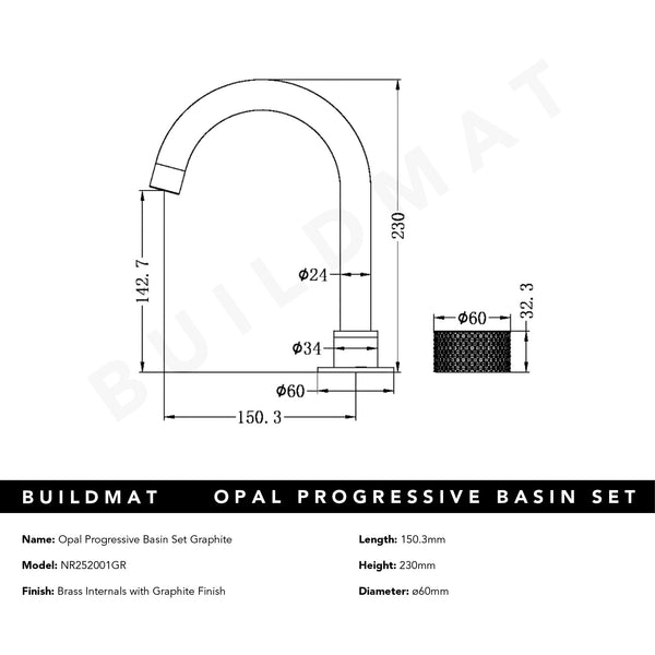 Nero Opal Progressive Basin Set Graphite