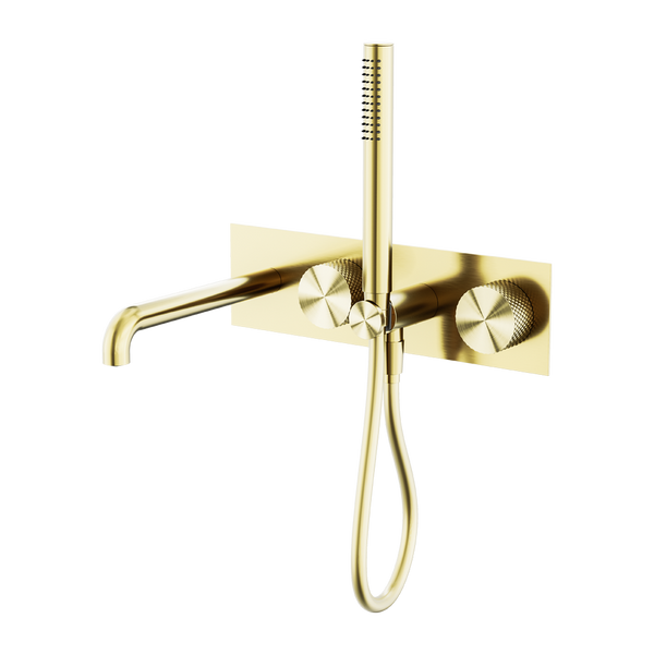 Nero Opal Progressive Shower System With Spout 250mm Brushed Gold