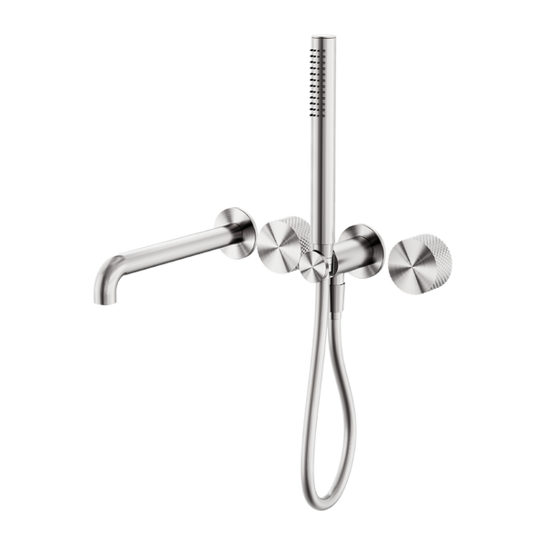 Nero Opal Progressive Shower System Separate Plate With Spout 250mm Brushed Nickel