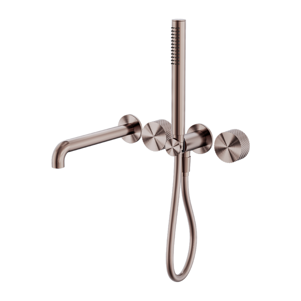 Nero Opal Progressive Shower System Separate Plate With Spout 250mm Brushed Bronze