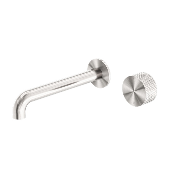 Nero Opal Progressive Wall Basin/Bath Set 185mm Spout Brushed Nickel