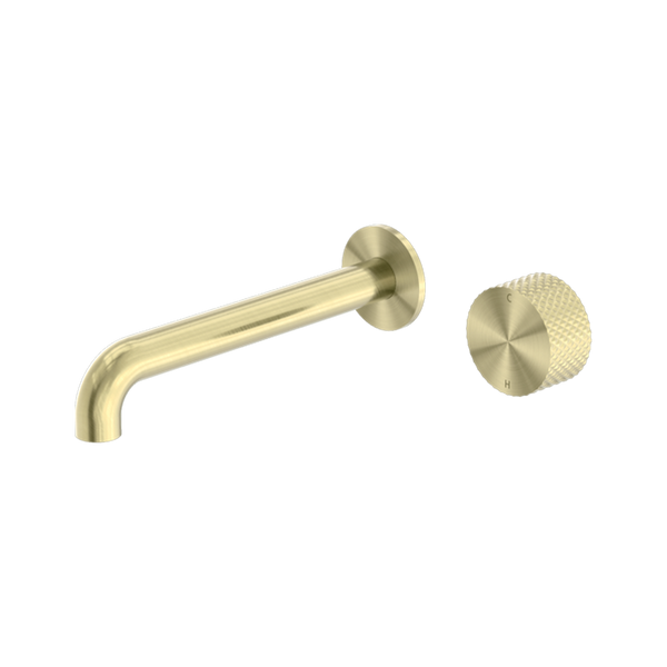 Nero Opal Progressive Wall Basin/Bath Set 230mm Spout Brushed Gold