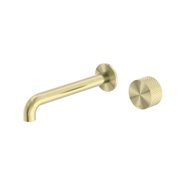 Nero Opal Progressive Wall Basin/Bath Set 185mm Spout Brushed Gold