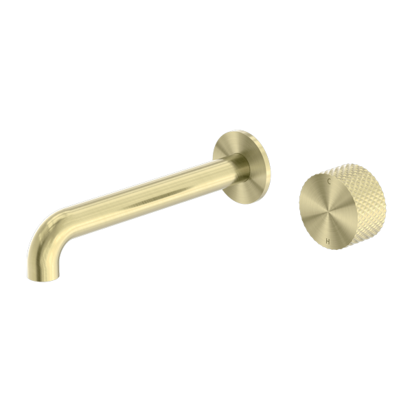 Nero Opal Progressive Wall Basin/Bath Set 160mm Brushed Gold