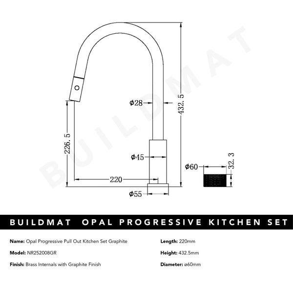 Nero Opal Progressive Pull Out Kitchen Set Graphite