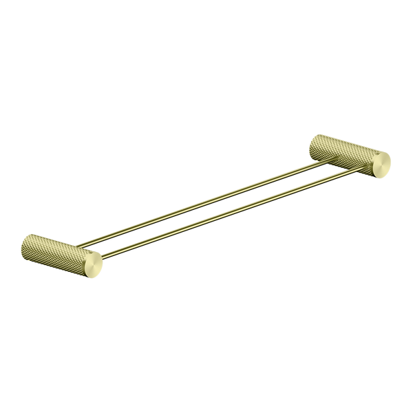 Nero Opal Double Towel Rail 600mm Brushed Gold