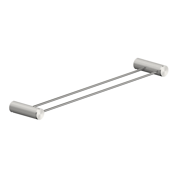 Nero Opal Double Towel Rail 600mm Brushed Nickel