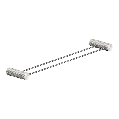 Nero Opal Double Towel Rail 600mm Brushed Nickel