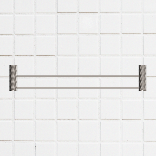 Nero Opal Double Towel Rail 600mm Brushed Nickel