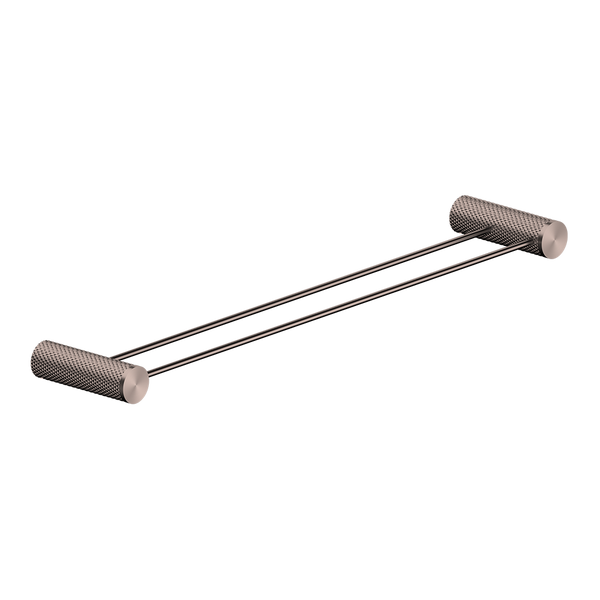 Nero Opal Double Towel Rail 600mm Brushed Bronze