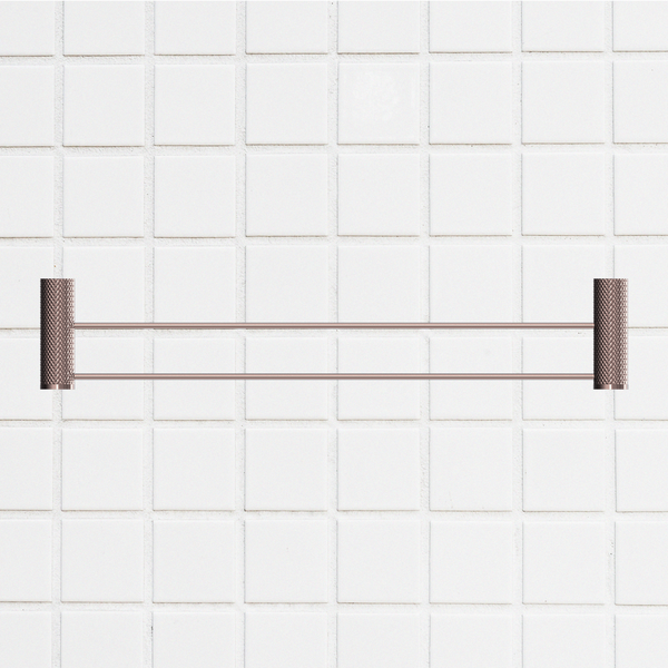 Nero Opal Double Towel Rail 600mm Brushed Bronze