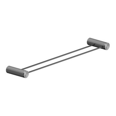 Nero Opal Double Towel Rail 600mm Graphite