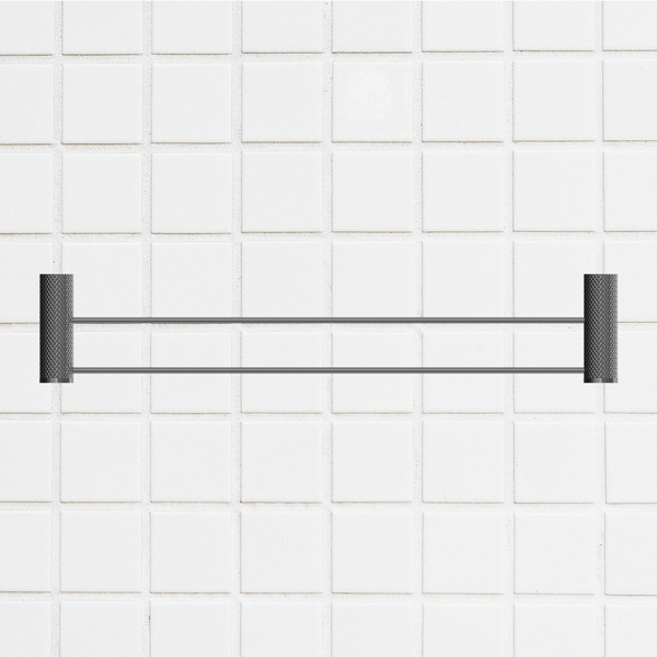 Nero Opal Double Towel Rail 600mm Graphite