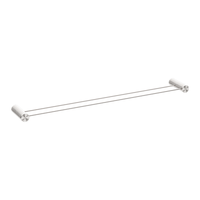 Nero Opal Double Towel Rail 800mm Brushed Nickel
