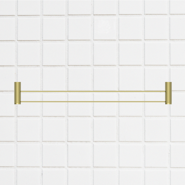 Nero Opal Double Towel Rail 800mm Brushed Gold