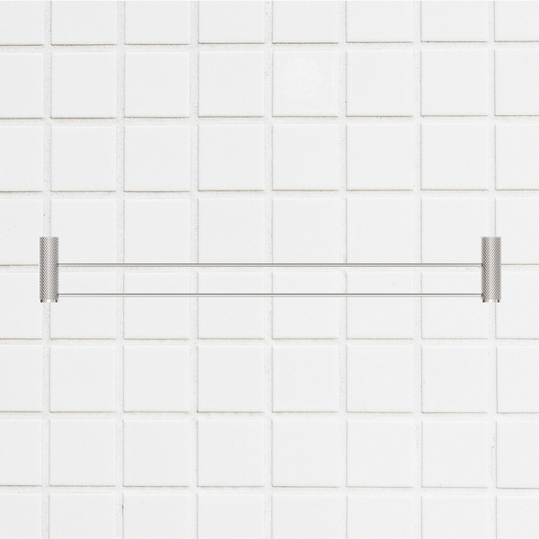 Nero Opal Double Towel Rail 800mm Brushed Nickel