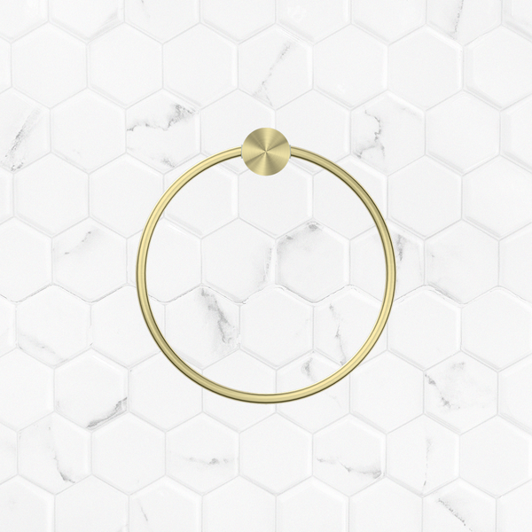 Nero Opal Towel Ring Brushed Gold